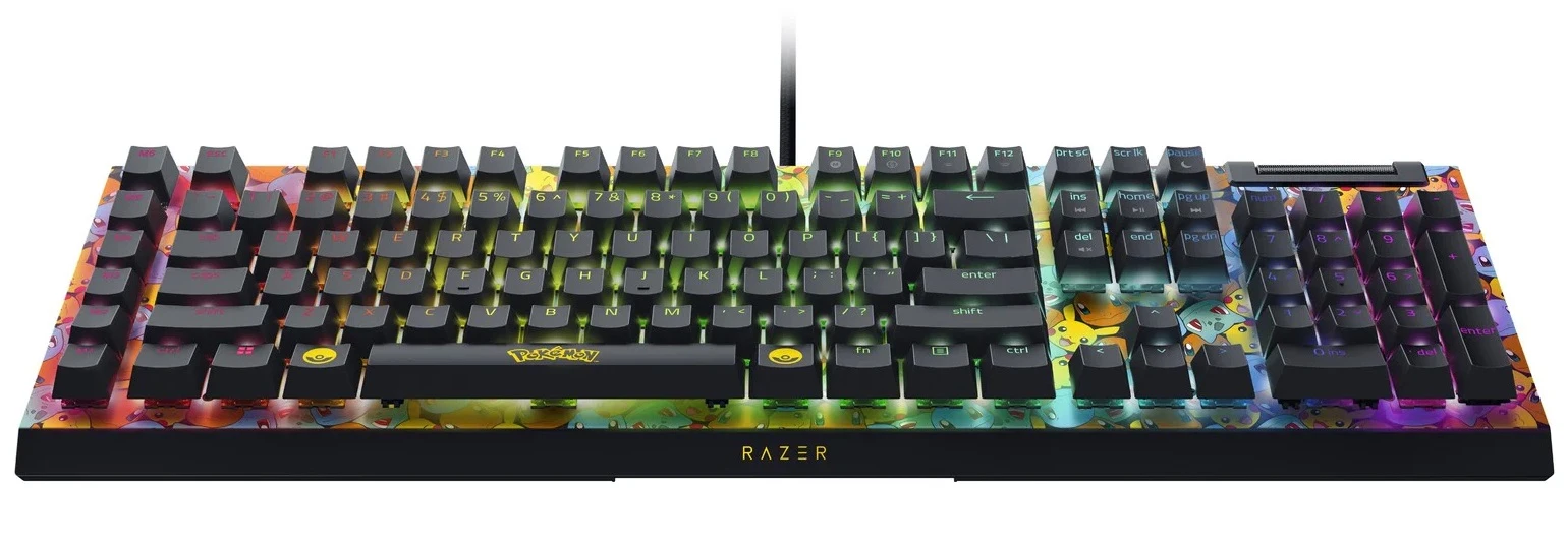 Игровая клавиатура Razer BlackWidow V4 X (Green Switch) - Pokemon Kanto Starters Ed. - US Layout Razer BlackWidow V4 X RZ03-04704200-R3M1