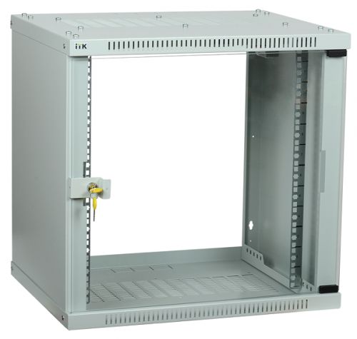 Шкаф монтажный настенный (12U) ITK [ LWE3-12U64-GF ] (600x450мм, стекл. дверь, серый, LINEA WE)