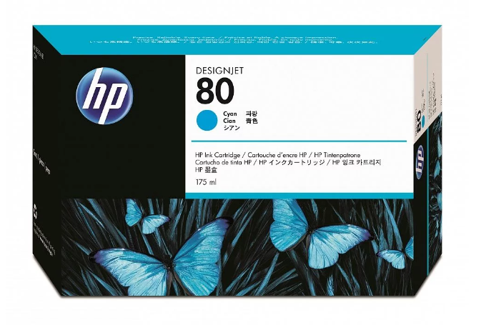 Картридж HP 80 [ C4872A ] (cyan, 175 ml) для DesignJet-1050/55