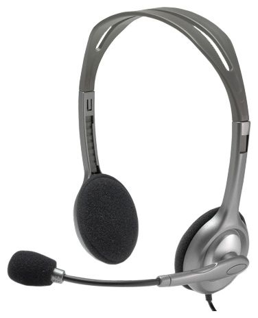 Наушники с микрофоном накладные Logitech Stereo Headset H110 (темно-серый, 20-20000 Гц, 1.8 м, 2 x 3.5 мм mini-jack (3-pin TRS)) [ 981-000272 ]