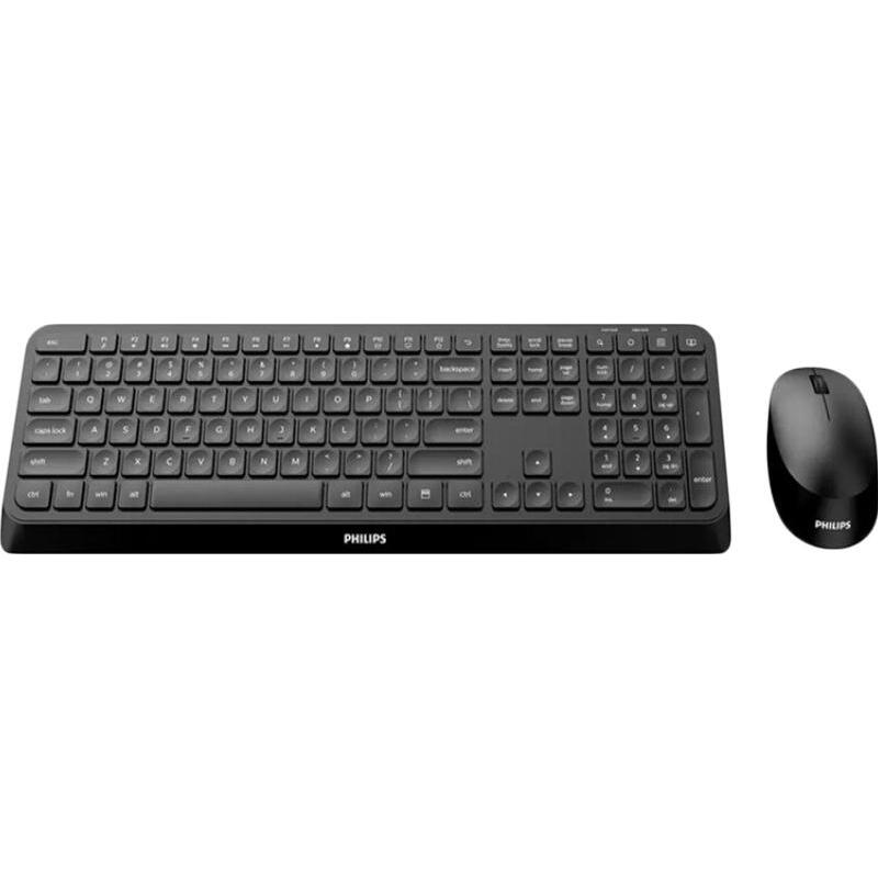 Беспроводные клавиатура + мышь Philips 3000 series (SPT6307B) (черный, USB, 1600 dpi, 1xAA+1xAAA)