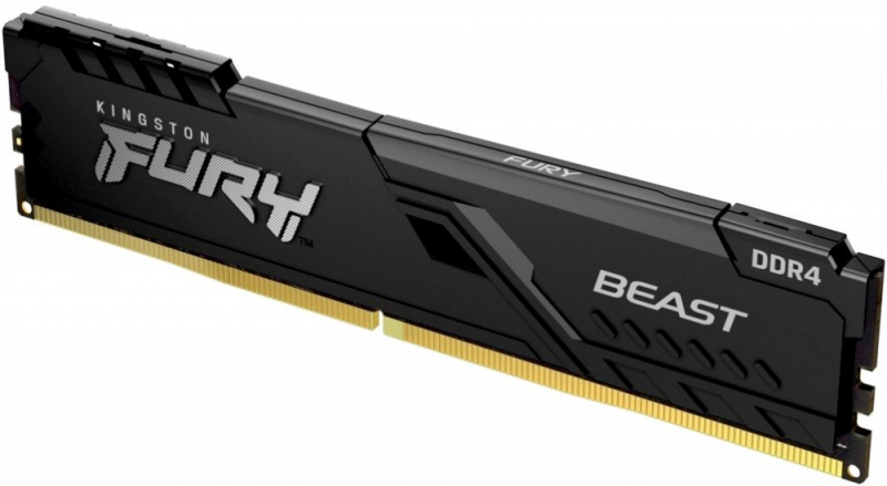 Память DIMM DDR4 8 GB (PC4-28800, 3600 MHz) Kingston FURY Beast Black (1 шт x 8 ГБ, CL 17-21-21, 1.35 В, Single rank x8, высота 34.1 мм, черные НИЗКИЕ