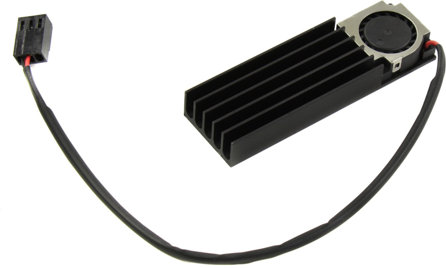 Кулер для SSD Espada ESP-R4 (1 вентилятор, 3-pin, односторонний алюминиевый радиатор чёрного цвета, для накопителей формата M.2 2280, термопрокладка в