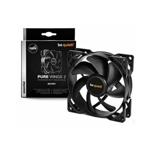 Вентилятор для корпуса be quiet! Pure Wings 2 92mm (1900 rpm, Min: 18.6 dBA, Max: 18.6 dBA, 1 вентилятор, 92x92x25 мм, 33.15 CFM, 3-pin, Rifle bearing, без подсветки, черный, Retail) [ BL045 ]