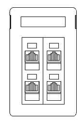 Коробка розеточная AMP [ 0-0406186-3 ] (белая, четырехпортовая встраиваемая для неэкраннированных и экраннированных модульных гнезд)