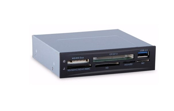 Картридер внутренний 3.5" ExeGate CR-611U3 (черный, USB3.0-int, слоты для карт SD/MicroSD/MS/CF) EX293028RUS