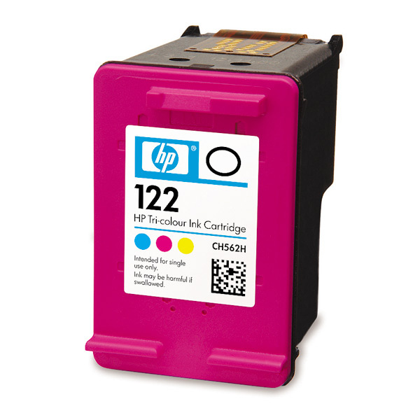 Уцененный товар Картридж HP 122 [ CH562HE ] (cyan, magenta, yellow, до 100 стр) для DJ-1050/2050/3050, Без гарантии (вскрыт, срок годности  янв. 2020)