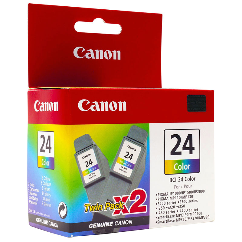 Картридж Canon BCI-24C (двойная) (cyan, magenta, yellow, до 2x120 стр) для S200/S200x/S300/S330 Photo/i250/i320/i350/i450/i450x/i455/i470D/i475D, Smar
