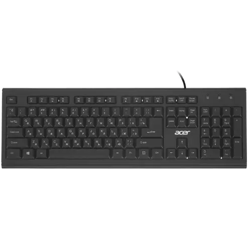 Клавиатура Acer OKW120 (черный, USB, мембранная, 1.5 м, 104 кл., полноразмерная) [ ZL.KBDEE.006 ]