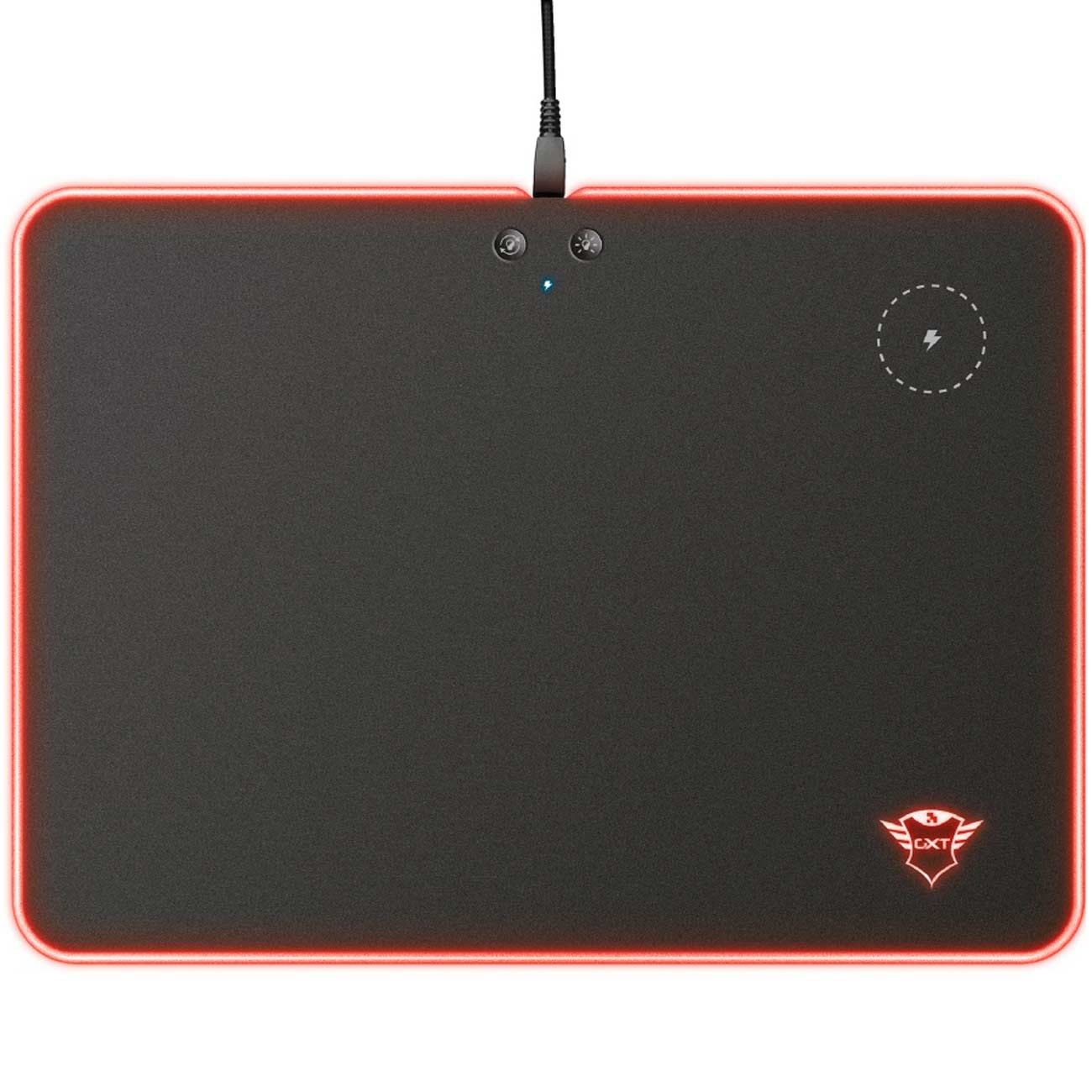 Коврик игровой M Trust GXT 750 Qlide RGB Mousepad with wireless charging (поливинилхлорид, резиновое основание, черный, 350x250x4 мм, 588 г, RGB-подсв