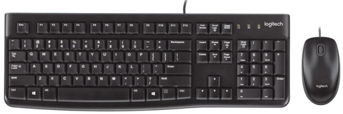 Комплект клавиатура + мышь Logitech Desktop MK120 (черный, USB, мембранная кл-ра, полноразмерная кл-ра, оптическая мышь, 1000 dpi) [ 920-002561 ]
