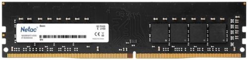 Память DIMM DDR4 16 GB (PC4-21300, 2666 MHz) NETAC Basic (1 шт x 16 ГБ, CL 19-19-19-43, 1.2 В, Single rank x8, высота 31,25 мм, без радиаторов) [ NTBS