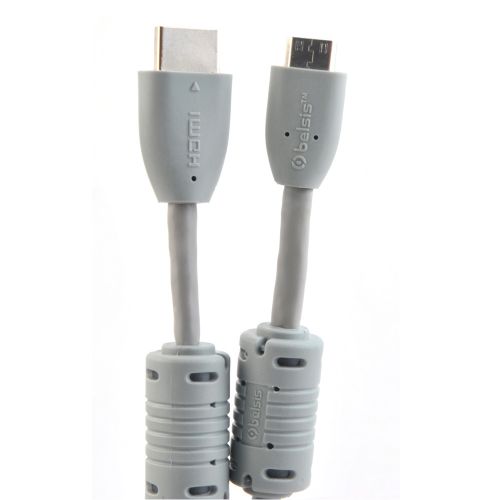 Кабель HDMI видео и аудио сигналов Belsis High Speed HDMI with Ethernet (HDMI Type A (male) - Mini HDMI (male), 1.8 м, серый, ферритовые кольца, экран
