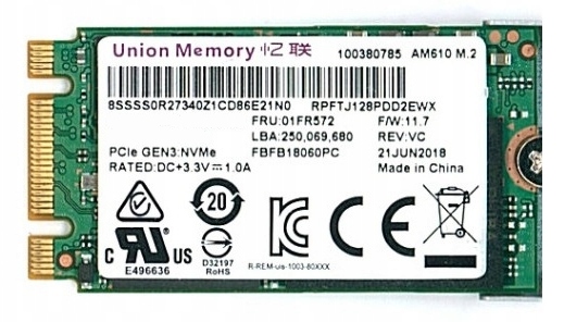 Накопитель SSD M.2 256 GB Union memory AM610 (SSS0R27339) Retail (SATA600, TRIM, M.2 Type 2242 (42x22x3.5mm)) [ SSS0R27339 ]