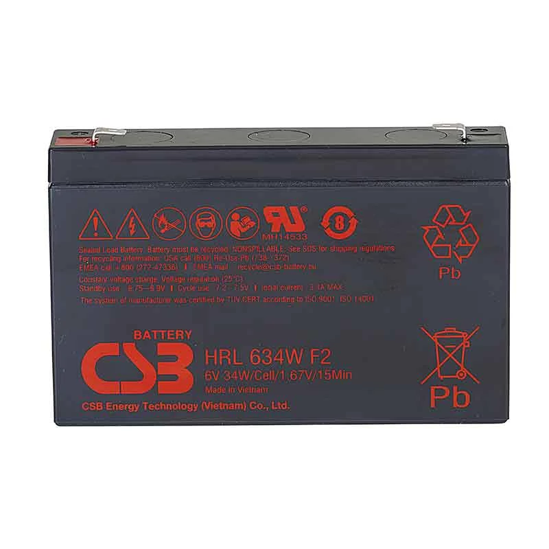 Аккумулятор CSB HRL 634W (6V / 8.5 Ah, lead-acid, F2)