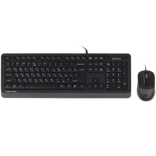 Комплект клавиатура + мышь A4-Tech Fstyler F1010 (черно-серый, USB, мембранная кл-ра, 1.5 м, полноразмерная кл-ра, оптическая мышь, 1600 dpi)