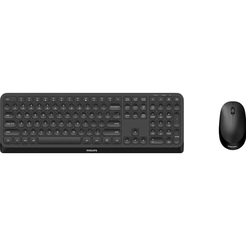 Беспроводные клавиатура + мышь Philips 3000 series (SPT6307B) (черный, USB, 1600 dpi, 1xAA+1xAAA)