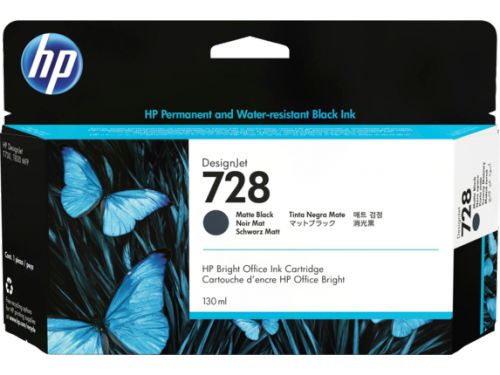 Картридж HP 728 [ 3WX25A ] (matte black, 130 ml) для HP DJ T730/T830