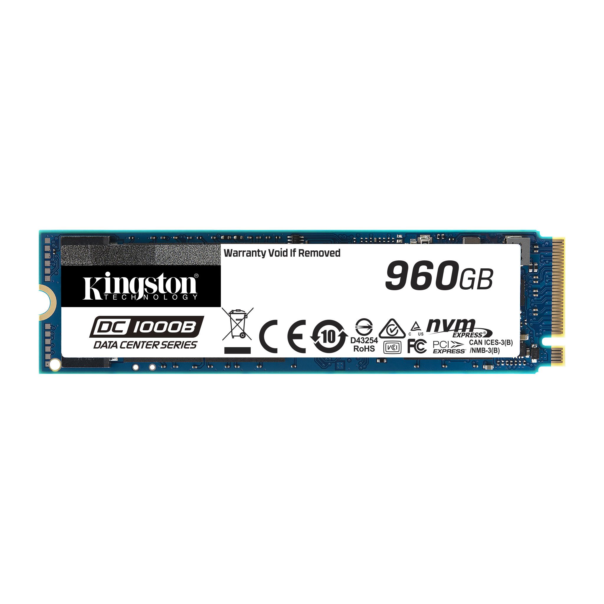 Накопитель SSD серверный M.2 960 GB Kingston DC1000B (SEDC1000BM8/960G) Retail (3D TLC, PCI-E 3.0 x4, 3400/925 МБ/сек, 199000/25000 IOPS, TBW 1095)