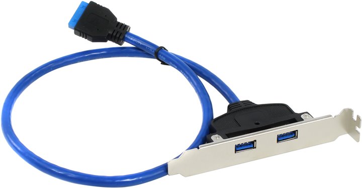Планка USB-порта Espada USB3.0 2 ports [ EBRT-2USB3LOW ] (2 порта,со шлейфом для подключения к материнской плате, низкопрофильная)