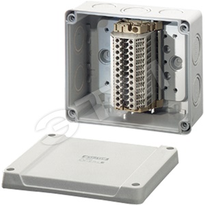 Монтажная коробка [ Hensel KF 9040 ] (98х98x61 мм с крышкой, 7 вводов, для открытого монтажа, степень защиты IP65/IP66)