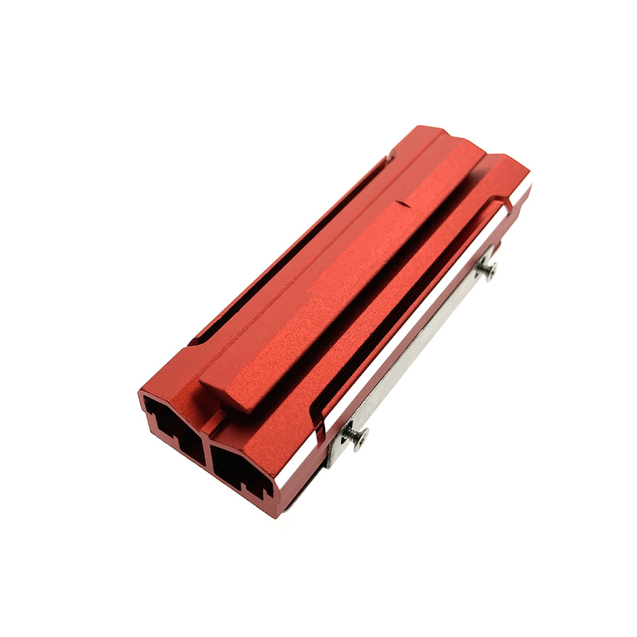 Кулер для SSD Espada ESP-R6 (без вентилятора, алюминиевый радиатор красного цвета 72x23x18 мм, для накопителей формата M.2 2280, термопрокладка в комп