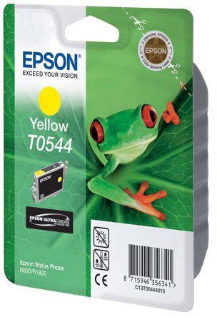 Уцененный товар Картридж Epson [ T054440 ] (срок годности до 06.2018) T0544 (до 400 стр) для Stylus R800/1800 (yellow, 13 ml)