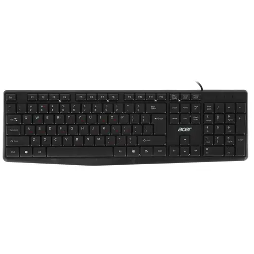 Клавиатура Acer OKW121 (черный, USB, мембранная, 1.5 м, 104 кл., полноразмерная) [ ZL.KBDEE.00B ]