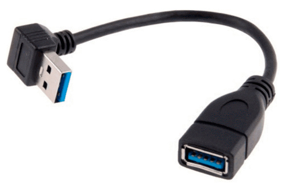 Переходник USB-порта USB 3.0 Up Angled (черный, угловой переходник male-female внутреннего коннектора USB3.0)